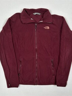Vintage The North Face Red Burgundy Full Zip Fleece